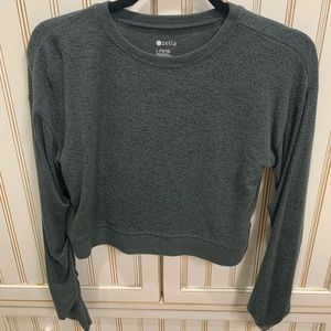 zella dark green light material sweatshirt